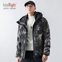 INTERIGHT 棉衣男2019冬季新款短款棉服男士加厚连帽保暖上衣休闲迷彩青年棉袄男装外套WSL-331 迷彩绿 2XL