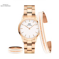 丹尼尔惠灵顿（DanielWellington）DW手表 28mm白盘时尚欧美女表DW00100213+戒指尺寸：8+中号手镯（礼盒装）