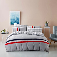 迎馨家纺 全棉斜纹印花双人床被套床单四件套 适用1.5/1.8米床 小时代-灰