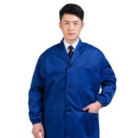 劳博士(LABORS)工作服大褂 劳保服蓝大褂 实验室男女长袖大褂 连体防尘服搬运服 工装 均码 艳蓝色