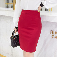 新薇丽（Sum Rayleigh）高腰大码性感一步裙 2019春季新款韩版时尚休闲中长款职业包臀裙子 GGSS1809 红色 L