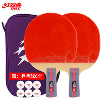 PLUS会员：DHS 红双喜 T2006 乒乓球直拍套装