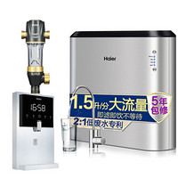 海尔(Haier)家用净水器全屋套餐 HP05升级版前置过滤器+HRO6H22-4纯水机+HG201-R管线机