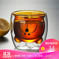 巢品（CHARPEEN）可爱小熊杯 双层高硼硅玻璃 咖啡杯