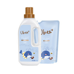 幼蓓（Ubee）婴儿防螨抑菌皂液 衣物清洗剂特惠装1L+0.8L *5件