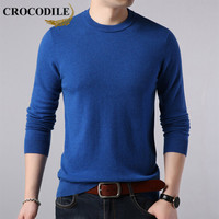 鳄鱼恤（CROCODILE）羊毛衫 男士2019秋冬时尚潮流休闲修身圆领套头毛衣 721-1-X6502-1 君子兰 175/115