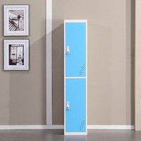 中伟更衣柜铁皮柜储物柜员工宿舍衣柜组合衣柜蓝色两门