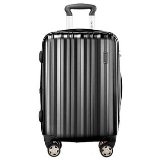 莎米特SUMMIT万向轮拉杆箱男女PC材质行李箱24英寸可扩容旅行箱子防刮 PC154T4A 黑色