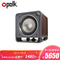 polk 普乐之声 HTS12 有源低音炮12英寸专业发烧家庭影院超重低音音响 胡桃棕色