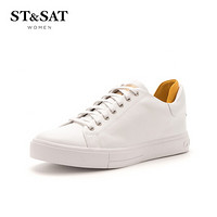 星期六（ST&SAT）牛皮革时尚小白休闲鞋SS91112073 黄色 37