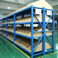 易存仓储货架仓库超市家用货架展示架钢制储物置物架四层轻型均承载180KG蓝色100*40*200=4层主