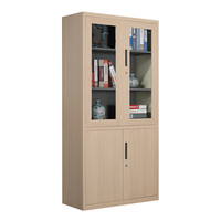 洛克菲勒文件柜钢制铁皮柜办公资料档案柜带锁柜子大器械文件柜木纹