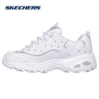 斯凯奇（Skechers）运动休闲鞋 D'LITES系列时尚绑带厚底增高13087-WSL 白色/银色 37