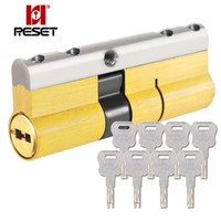锐赛特(RESET) RST-092 全铜叶片双面C级锁芯防盗门锁芯超b级防暴力防锡纸防卡片锁芯 70MM 32.5+37.5