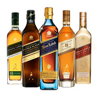 尊尼获加（JOHNNIE WALKER）洋酒进口威士忌黑牌醇黑700ml+绿牌750ml+金牌750ml+18年750ml+蓝牌750ml