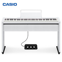 卡西欧（CASIO）电钢琴PX-S1000WE全新智能触摸屏 88键纤薄便携式 时尚钢琴套机 （单机+木质琴架+三踏板）