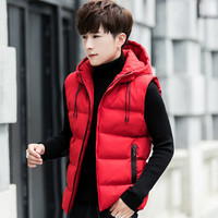 鳄鱼恤 CROCODILE 马甲男2019秋冬新款潮流时尚男士休闲户外运动百搭连帽马甲男士JSWZ  8302 红色 2XL