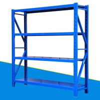 施尔福 200kg/层加厚中型货架仓储家用置物架仓库库房展示架 蓝色长150*宽50*高200cm四层主架