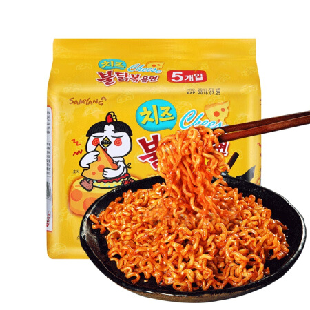 韩国进口 三养(samyang) 芝士味火鸡面 泡面方便面 5连包 140g*5
