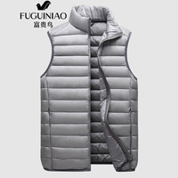富贵鸟 马甲男秋冬季韩版潮流帅气男士保暖背心加厚马夹男羽绒棉外套坎肩 灰色 XL