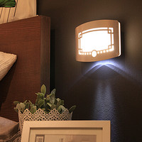 朗美科(Lightmates) WS01 充电创意节能光控人体感应LED壁灯氛围婴儿床头过道玄关小夜灯 银色中国风