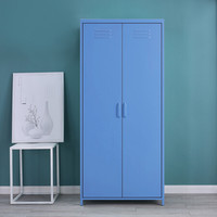 中伟更衣柜员工柜储物柜大衣柜钢制铁皮柜寄存柜二门更衣柜可定制蓝色