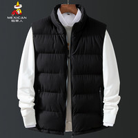 稻草人（MEXICAN）马甲男2019冬季新品韩版修身立领坎肩男士加厚棉服马甲外套内穿保暖马甲背心 黑色 L