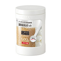 阿司倍鹭（ASVEL）日本玻璃防潮密封调料罐储物罐 调味罐调味盒盐罐调料瓶白糖面粉储物瓶 白色680ml