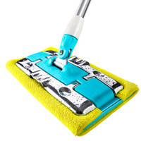洁仕宝 平板拖把家用墩布平拖夹固式木地板拖把双面拖布加宽不锈钢地拖