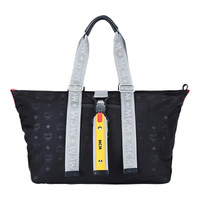 MCM 女士黑色织物印logo手提包行李包 MUS9SRA03BK001