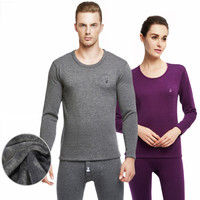 花花公子保暖内衣男 加厚加绒保暖套装男 冬秋衣秋裤男灰色XXXL