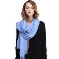 GLO-STORY秋冬女士羊毛围巾时尚保暖披肩新品WWJ834106 冰蓝色