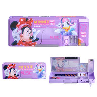 迪士尼（Disney）多功能百变透明塑料收纳文具笔盒/收纳铅笔盒/紫色Z6052