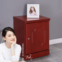 NG床头柜隐藏式家用办公保险箱小型密码防盗保管柜55cm 古典红有锁 电子版