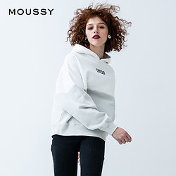 MOUSSY 摩西 010CSQ90-0390 女士字母连帽宽松卫衣