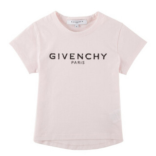 GIVENCHY KIDS 纪梵希 奢侈品童装 女童粉白色棉质短袖T恤 H15087 45S 10A/10岁/138cm