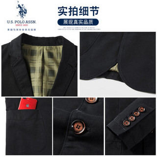 U.S. POLO ASSN.西服男2019秋冬西装男外套男单商务休闲小西装衣服男装 6194112128 黑色 M