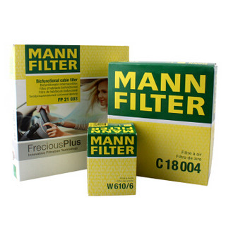 曼牌滤清器 曼牌（MANNFILTER）滤清器套装 空气滤空调滤机油滤适用本田飞度1.3 1.5/锋范1.5