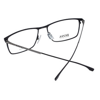 雨果博斯（HUGO BOSS）眼镜框 男士商务黑色金属近视眼镜架超轻方框潮款光学镜框 0976-003-17-57