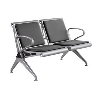 苏美特机场椅候车椅排椅医院候诊椅输液椅双人位黑色坐垫