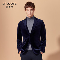 Brloote/巴鲁特西服男 男士休闲修身纯棉两粒扣便西西装春秋装 藏青 170/92A