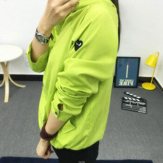 米兰茵（MILANYIN）女装 2019年秋新款韩国时尚带帽防风BF长袖韩版短外套 NYml605 荧光绿 M