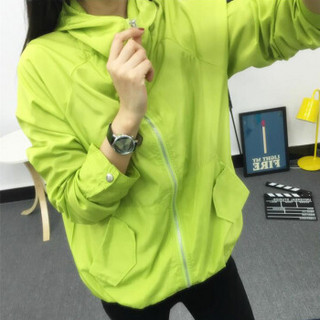 米兰茵（MILANYIN）女装 2019年秋新款韩国时尚带帽防风BF长袖韩版短外套 NYml605 荧光绿 M
