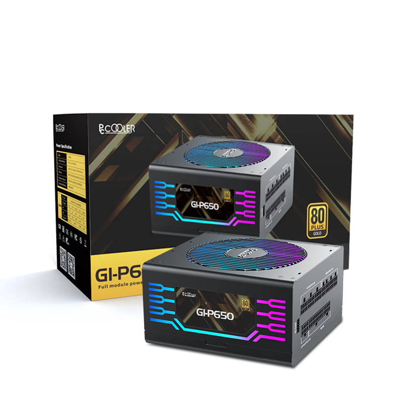 PCCOOLER 超频三  GI-P650 650W电脑台式机电源 RGB金牌全模组 电竞游戏电源静音
