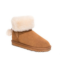 OZWEAR UGG 流苏毛球两穿低筒雪地靴