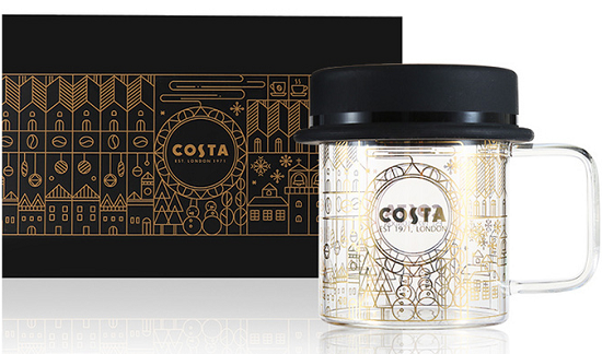 TOMIC 特美刻 COSTA 联合 耐热玻璃杯 400ml+  送 双层玻璃杯