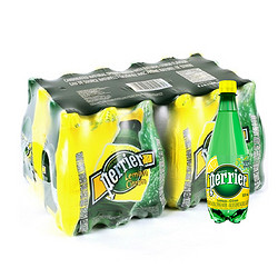 Perrier 巴黎水 天然气泡矿泉水 柠檬味 塑料瓶装 500ml*24瓶 