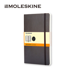 MOLESKINE 经典笔记本子 商务办公文具会议记事本 软面大型横间手账黑色7162