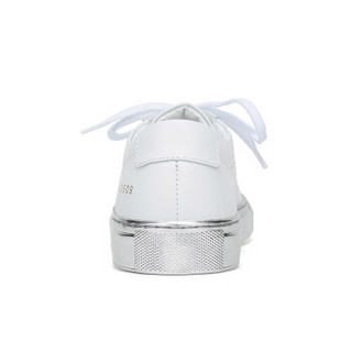 COMMON PROJECTS 女士白色银色皮革系带板鞋运动鞋 3868 0509 38码