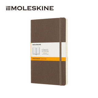 MOLESKINE 经典笔记本子 商务办公文具会议记事本 新色彩系列软面大型横间手账浅咖色5512